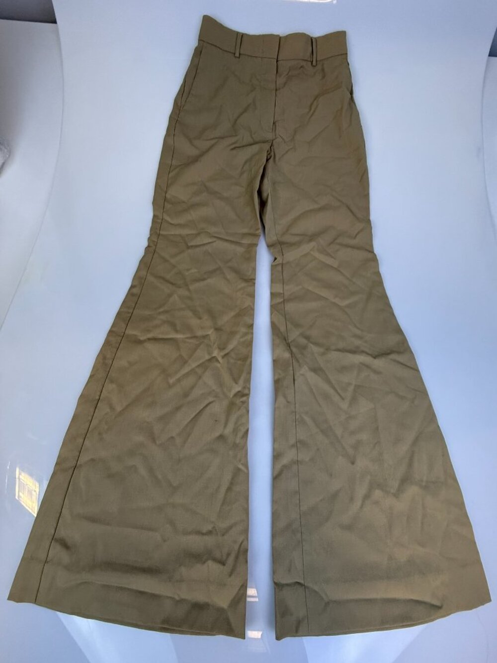 Sportmax Khaki Hangar High-Waist Flared Trousers J4-35